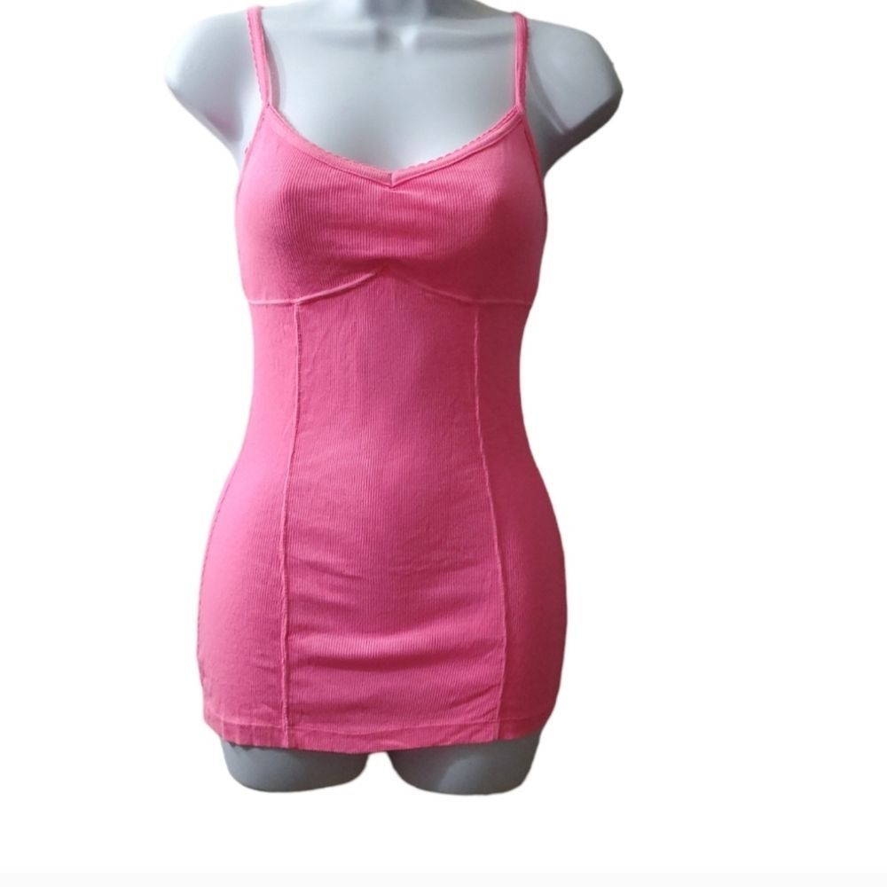 Vintage Kirra Womens y2k 2000s Pink Coquette Preppy Spaghetti Strap Camisole